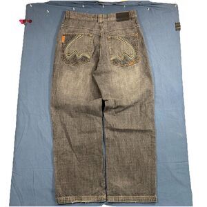 Vintage Y2K Koman Baggy Jeans Men’s Size 34x32 Embrodiered Grunge Skater